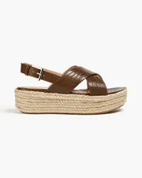 Sergio Rossi Lizard-effect platform espadrilles - Brown Brown