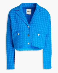 Sandro Cropped bouclé-tweed jacket - Blue Blue