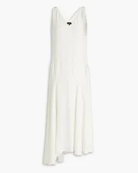 Theory Asymmetric washed twill midi dress - White White