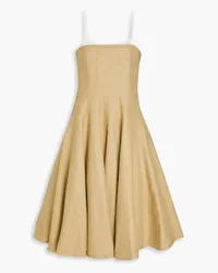 Jacquemus Layered tulle and linen midi dress - Neutral Neutral