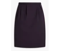 Pleated twill mini wrap skirt - Purple