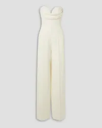 Alex Perry Hayden strapless draped crepe jumpsuit - White White