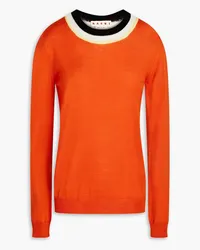 Marni Color-block wool sweater - Orange Orange