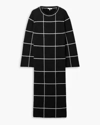 Lafayette148 Checked cashmere midi dress - Black Black