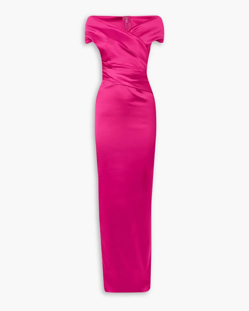 Talbot Runhof Ruched satin gown - Pink Pink