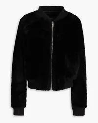 Yves Salomon Shearling bomber jacket - Black Black