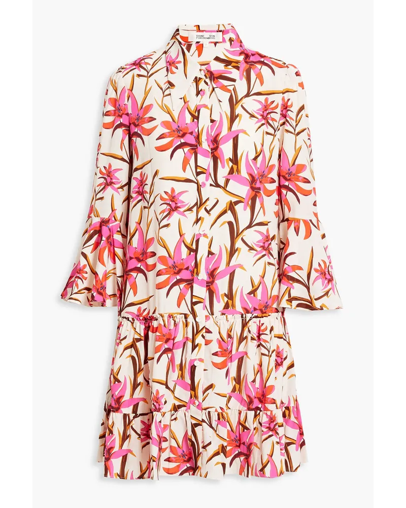 Diane von Furstenberg Beata floral-print crepe mini dress - Pink Pink