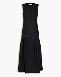 Loulou Studio Striped wool-twill maxi dress - Black Black