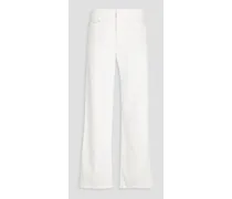 Cotton-gabardine straight-leg pants - White