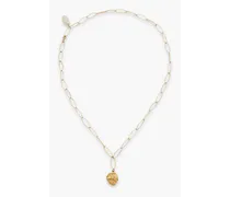Gold-tone faux pearl necklace - Metallic