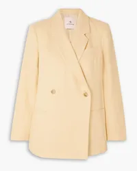 Anine Bing Kaia double-breasted linen blazer - Yellow Yellow