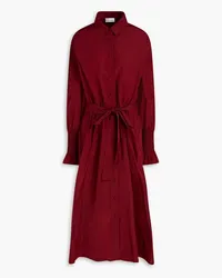 RED Valentino Gathered taffeta midi dress - Burgundy Burgundy