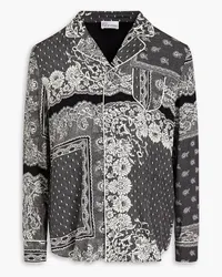 RED Valentino Printed silk crepe de chine shirt - Black Black