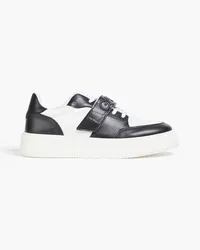 Ganni Faux leather and canvas sneakers - Black Black