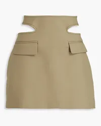 Dion Lee Cutout cotton-twill mini skirt - Green Green