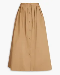 Giuliva Heritage Collection Lilium pleated cotton-blend maxi skirt - Neutral Neutral