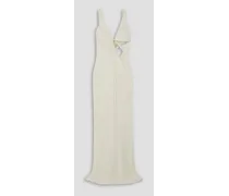 Triquetra cutout silk-faille maxi dress - White