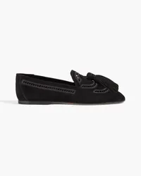 TOD'S Tasseled suede flats - Black Black