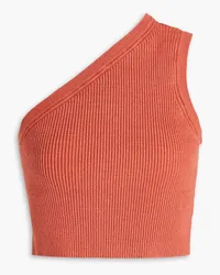 Jacquemus Maille one-shoulder ribbed linen-blend top - Red Red