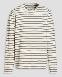 Officine Generale Striped cotton-jersey T-shirt - White White