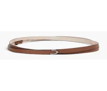 Pebbled-leather belt - Brown