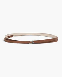 Brunello Cucinelli Pebbled-leather belt - Brown Brown