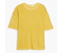 Slub linen-jersey T-shirt - Yellow