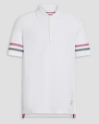 Thom Browne Striped cotton polo shirt - White White