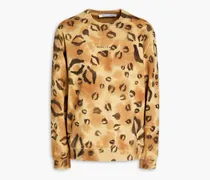 Leopard-print cotton-fleece sweatshirt - Animal print