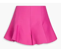 Fluted wool and silk-blend crepe mini skirt - Pink