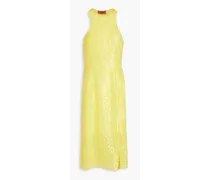 Sequin-embellished silk dress - Yellow