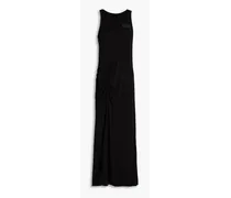 Ruched Lyocell-blend jersey maxi dress - Black