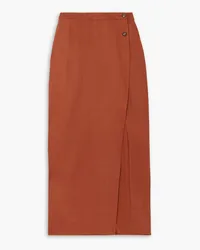 Reformation Kai TENCEL Lyocell-twill midi wrap skirt - Red Red