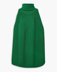 Monse Cold-shoulder knitted turtleneck poncho - Green Green