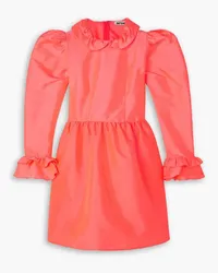 BATSHEVA Ruffled neon taffeta mini dress - Orange Orange