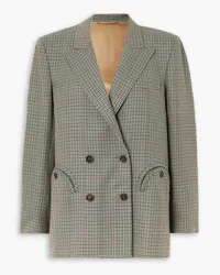 Blazé Milano Chessie double-breasted checked wool blazer - Green Green