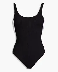 Palm Angels Striped seersucker swimsuit - Black Black