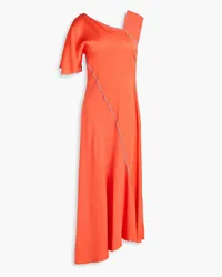 Victoria Beckham Asymmetric cady midi dress - Orange Orange