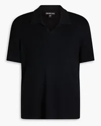 James Perse Ribbed linen-blend polo shirt - Black Black