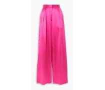 Boy pleated silk-satin wide-leg pants - Pink