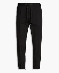 Dolce & Gabbana Logo-appliquéd stretch-cotton twill track pants - Black Black