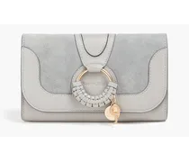 Hana suede and leather wallet - Gray