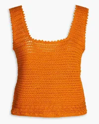 Vince Crocheted cotton top - Brown Brown