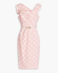 Black Halo Jackie draped polka-dot crepe dress - Pink Pink