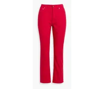 High-rise slim-leg jeans - Red