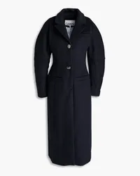 Ganni Brushed wool-blend felt coat - Blue Blue