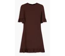 Ruffled crepe mini dress - Brown