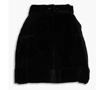 Cotton-velvet shorts - Black