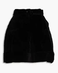 Simone Rocha Cotton-velvet shorts - Black Black