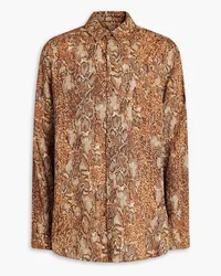 Nanushka Snake-print crinkled-crepe shirt - Animal print Animal